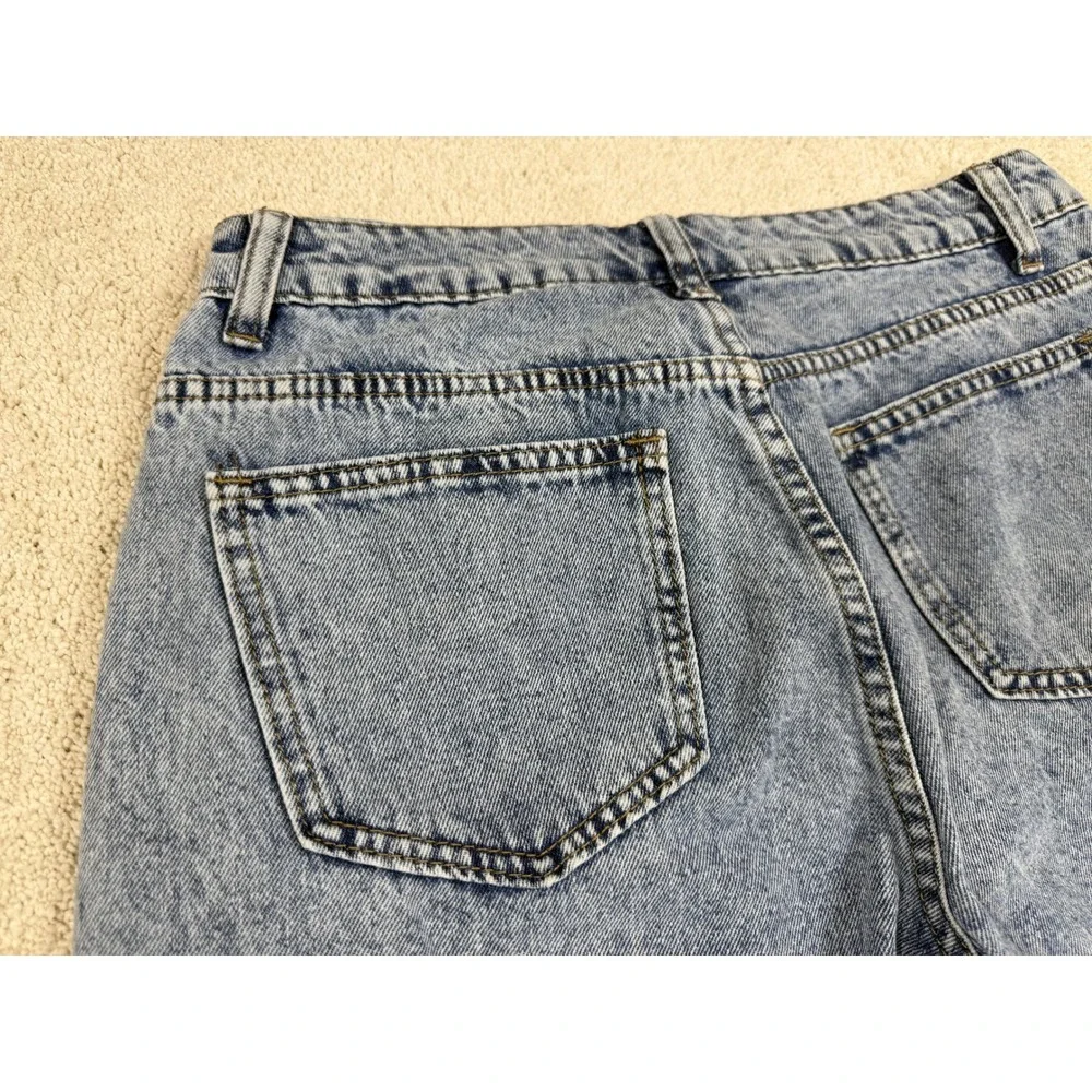 Love Soho High-Waisted Wide Leg Acid Wash Blue Jeans Women's Sz 7 (29x30) #1476